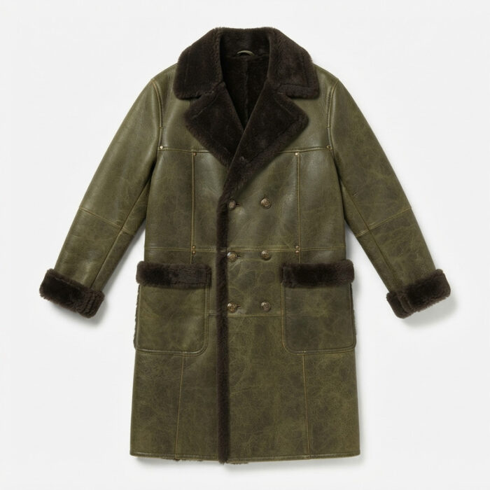 Shearling Lined Leather Coat
