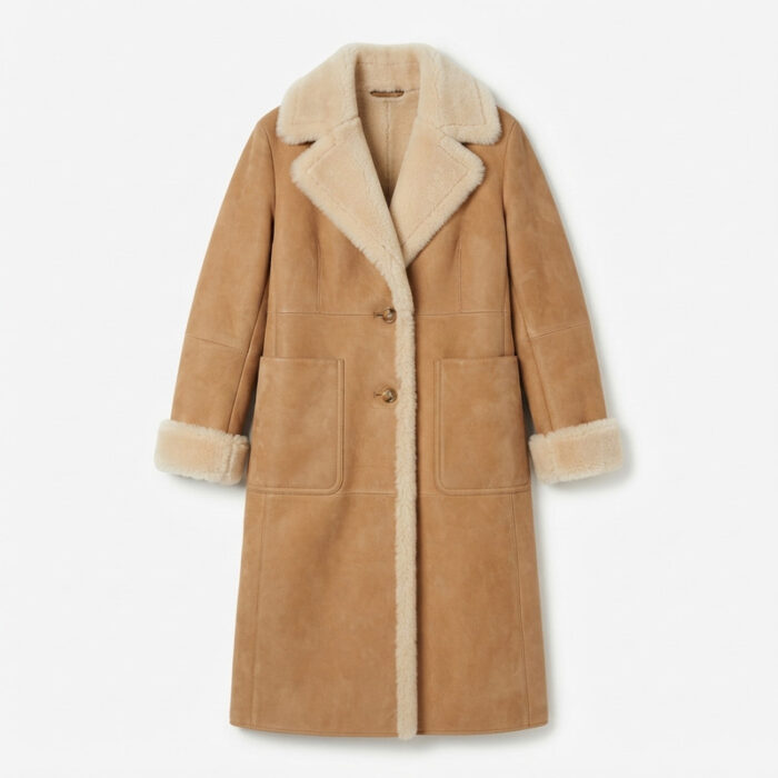 Shearling Lined Leather Coat