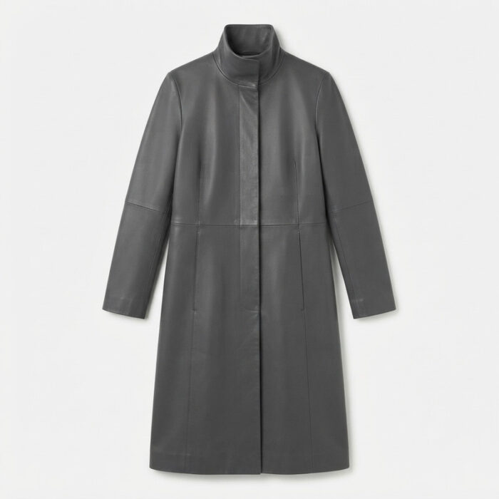 Tailored Leather Long Coat