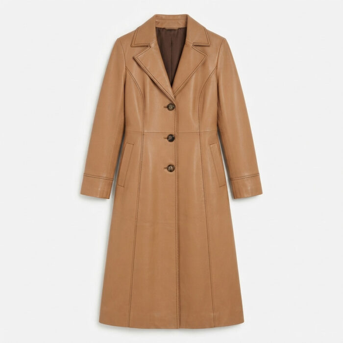 Tailored Leather Long Coat