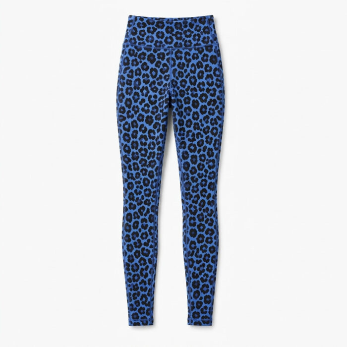 Womens Animal-Print Leggings - Midnight Blue Leopard