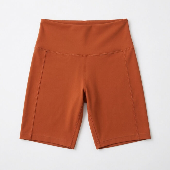 Womens Biker Shorts - Burnt Orange