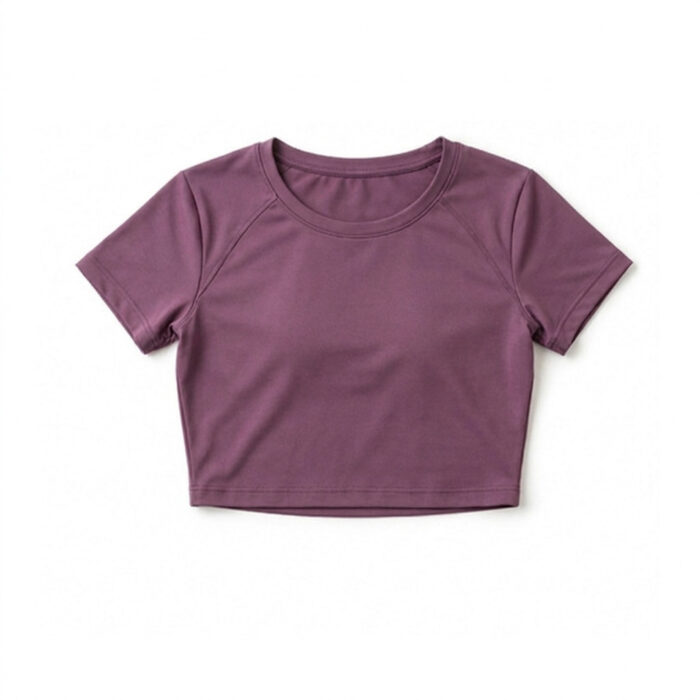 Womens Crop Tee - Plum Purple