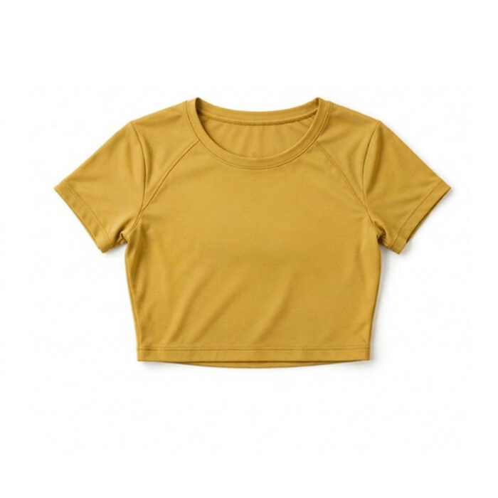 Womens Crop Tee - Mustard Yellow