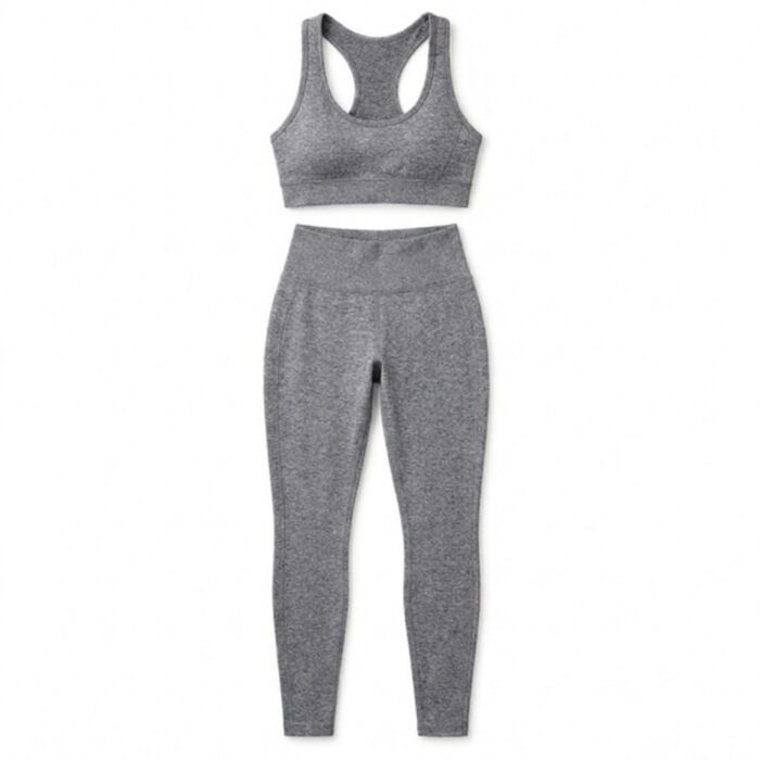 Womens Sports Bra and Leggings Set - Heather Grey