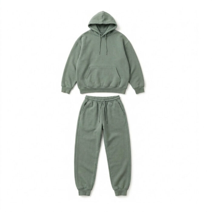 Unisex Hoodie and Track Pants Set - Forest Green