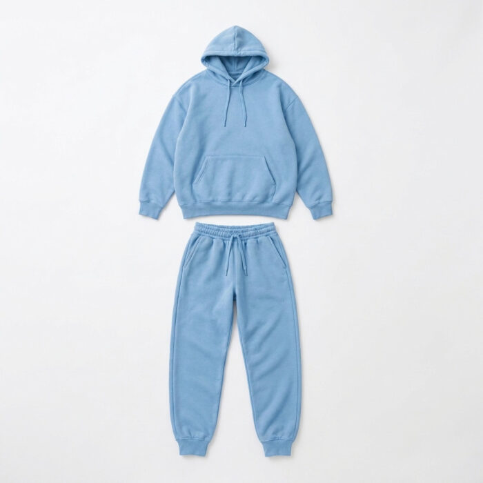 Unisex Hoodie and Track Pants Set - Powder Blue