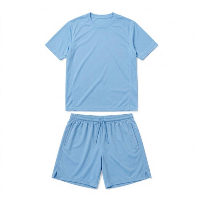 Mens T-Shirt and Shorts Set - Powder Blue