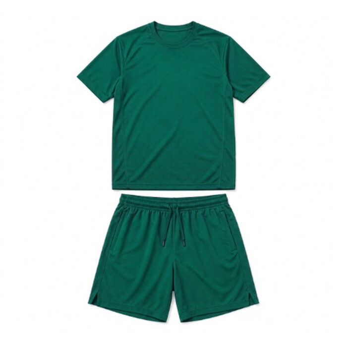 Mens T-Shirt and Shorts Set - Forest Green