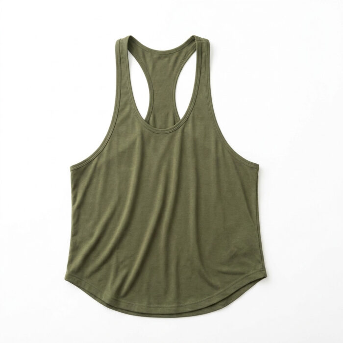 Mens Stringer Tank - Olive Green