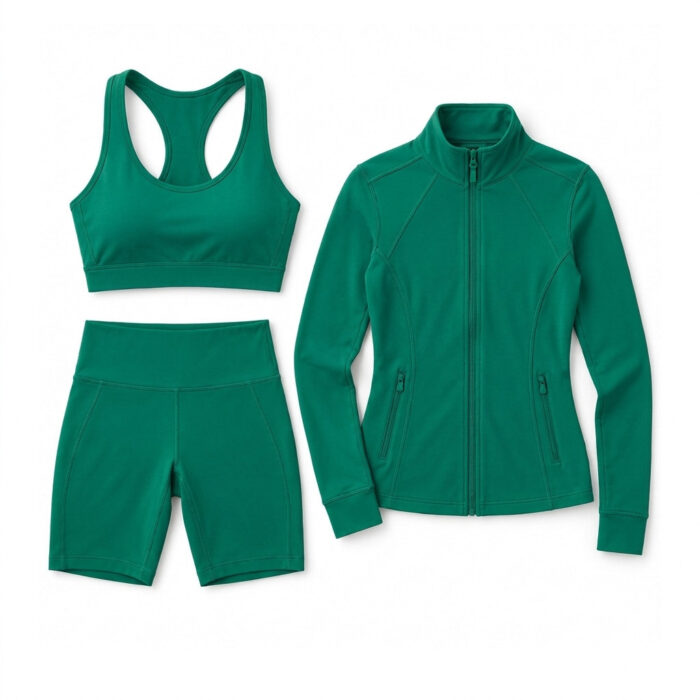 Womens 3-Piece Jacket Set - Emerald Green