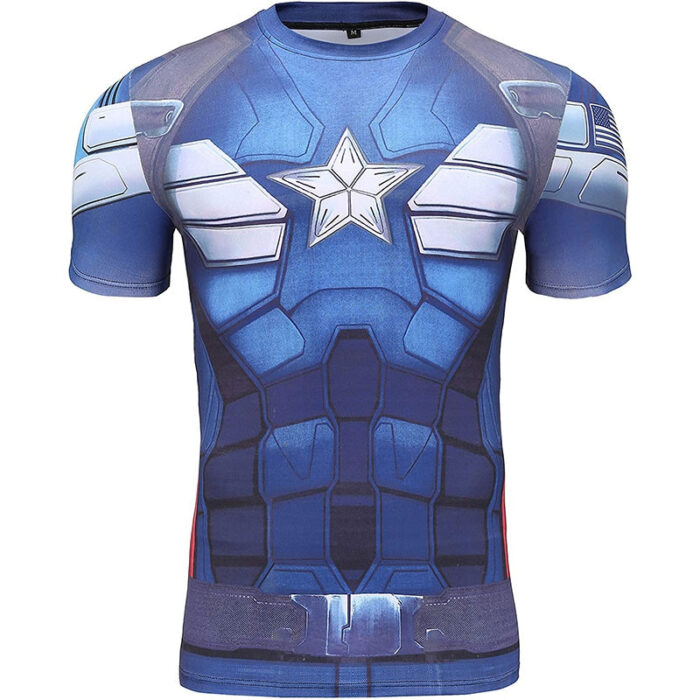 Men's Ergonomic Raglan Short-Sleeve Training Compression Shirt