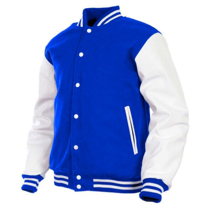 Men's Classic Two-Tone Wool Blend Varsity Jacket
