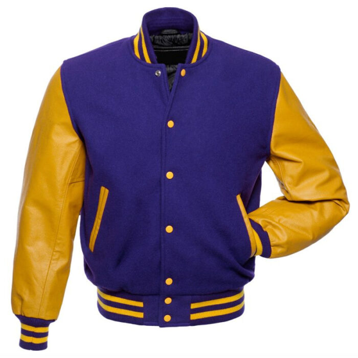 Men's Urban Streetwear Ribbed Collar Varsity Jacket