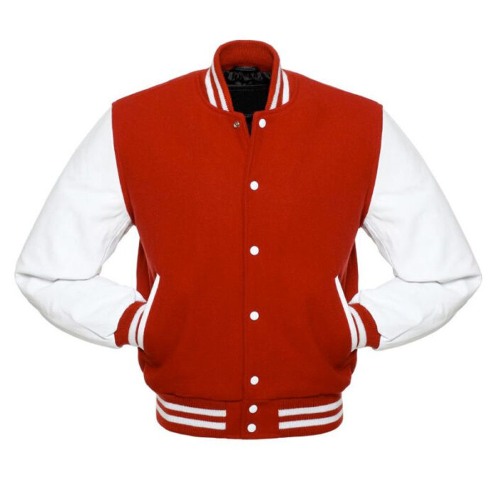 Men's Vintage Striped Trim Baseball Varsity Jacket